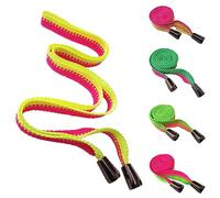 Ruban de couleurs vives au néon pour sweat à capuche avec cordon de serrage avec extrémités à bascule en métal gunmetal. 15mm Width Flat Trim [Lime/Pink, 1.5 meters + 2 Toggles]