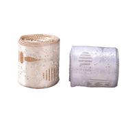 Ruban de couronne de Noël - Tissu en toile de jute avec bord métallique - Deux rouleaux de garniture décorative - Ruban enroulé texturé - Matériau d'accentuation rustique - Pour couronnes de porte