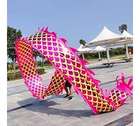 Ruban de danse du dragon - Ruban fluide chinois Dragon Poi, ensemble de banderoles de sport, fitness, danseuse de dragon for l'extérieur, ensemble de jeu léger et rythmique for bal/fête (taille : 10 m