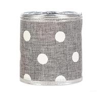 Ruban de décoration de Noël, 6 m, imitation lin, bordure dorée et argentée, flocon de neige pour bricolage, cadeaux, loisirs créatifs, emballage de fête (5)