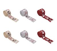 Ruban de décoration de Noël en polyester 5 m x 5 cm pour sapin de Noël, porte, couronne, cheminées, emballage de vacances