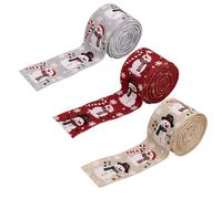 Ruban de décoration de Noël en polyester 5 m x 5 cm pour sapin de Noël, porte, couronne, cheminées, emballage de vacances