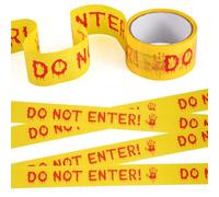 Ruban de Décoration d'Halloween, 25m Ruban Avertissement Jaune Rouleau de Ruban Do Not Enter Ruban d'Avertissement de Danger Robinet Avertissement Zombie pour Fête Halloween Zones Dangereuses