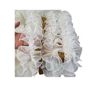 Ruban De Dentelle 1 yard de ruban de dentelle plissée ondulée, appliqué en tissu, volant plié avec perles, fournitures de couture DIY Pour Couture(Color1)