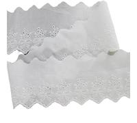 Ruban De Dentelle Ajouré Garniture décorative de 16 Yards, dentelle coton blanc ivoire, broderie, ruban à œillets, couture(11 white 7cm)