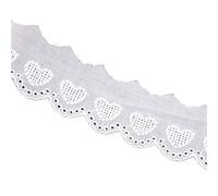 Ruban De Dentelle Ajouré Garniture décorative de 16 Yards, dentelle coton blanc ivoire, broderie, ruban à œillets, couture(01 white 4cm)