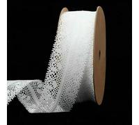 Ruban de dentelle blanc de 5 m x 25 mm pour emballage cadeau, Noël, mariage, loisirs créatifs, accessoires de couture sans élastique