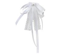 Ruban de dentelle Bowtie Broche Pin Étudiant Uniforme Chemise Jabot Col Perles Pré Attaché Bowknot Cravate Clip Épinglette Casual Élégant Cravate