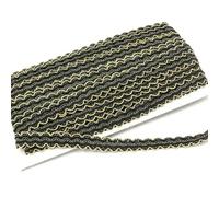 Ruban de dentelle doré et argenté en forme de S, 15 mm de large, 4,5 m, accessoire décoratif pour rideau, nappe, chapeau, noir et or, 4,5 m