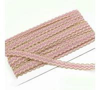Ruban de dentelle doré et argenté en forme de S, 15 mm de large, 4,5 m, accessoire décoratif pour rideau, nappe, chapeau, rose