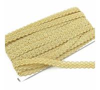 Ruban de dentelle doré et argenté en forme de S, 15 mm de large, 4,5 m, accessoire décoratif pour rideau, nappe, chapeau, DIY - Doré - 4,5 m
