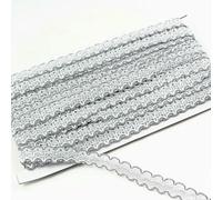 Ruban de dentelle doré et argenté en forme de S, 15 mm de large, 4,5 m, accessoire décoratif pour rideau, nappe, chapeau, argent et blanc, 4,5 m