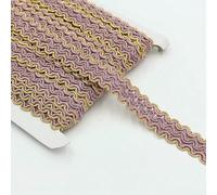 Ruban de dentelle doré et argenté en forme de S, 15 mm de large, 4,5 m, accessoire décoratif pour rideau, nappe, chapeau, violet clair