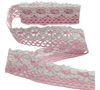 Ruban de dentelle en coton crocheté 1,2 à 5 cm for bricolage, couture, emballage floral, cadeau Noël, Pâques, mariage(2.5cm-H)
