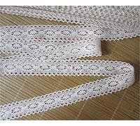 Ruban de Dentelle Florale en Coton 5 mètres - Couleur crème Ivoire - 3 cm - Bordure de Style Vintage - Bordures en Tissu brodé - Applique Couture Artisanale Robe de mariée - Embellissement DIY Cartes