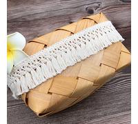 Ruban de dentelle, ruban de dentelle décoratif, 10 mètres 6 cm de large, ruban de dentelle à pompons en coton beige, garniture de franges en dentelle for la couture, garniture de franges, accessoires