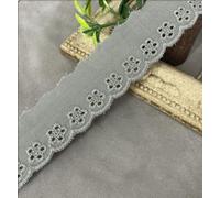 Ruban de dentelle vintage en coton - Ruban décoratif - Pour couture, artisanat, décoration de Noël, rideau de mariage, boîte cadeau, 28 mm x 5 m, gris