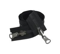 Ruban de fermeture à glissière en nylon, Fermetures à glissière rotatives en métal à Double curseur, multicolores 5#8#60-120cm for la couture et le bricolage(Blackgun,5# 70cm)