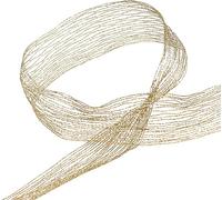 Ruban de filet or renforcé par des fils 40mm 15m Noël Décoration Ruban de bijoux Lametta