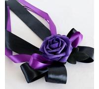 Ruban de fleurs artificielles pour décoration de voiture de mariage, améliorant l'atmosphère romantique de mariage sur les véhicules et les lieux d'événements (6 pièces, vert)