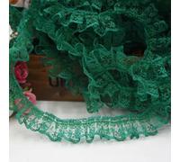 Ruban de garniture en dentelle à volants de 5 mètres, 23,0 mm, couture, artisanat de mariage, couleur au choix, vert, 5 mètres