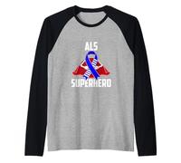 Ruban de Guerrier Super-héros de la sclérose latérale amyotrophique Manche Raglan
