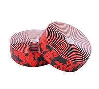 Ruban de Guidon de Vélo Wrap PU et EVA Absorbant les Chocs Antidérapant Gel de Guidon de Vélo Wrap 200 Cm X 3 Cm pour Vélos de Route Entraînement Trajets Trajets et Longs (noir rouge)