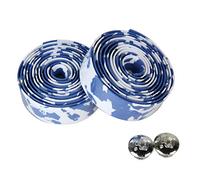 Ruban de Guidon en liège pour vélo de Route 2 avec Prise à 2 Barres Blanc + bleuDeft a été traité