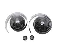 Ruban de guidon en silicone, épais, absorbant les chocs, antidérapant, absorbant la transpiration et résistant aux salissures, avec embouts, pour vélo de route et VTT. (Noir avec fond blanc)