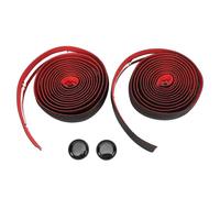 Ruban de guidon en silicone, épais, absorbant les chocs, antidérapant, absorbant la transpiration et résistant aux salissures, avec embouts, pour vélo de route et VTT. (Noir avec fond rouge)