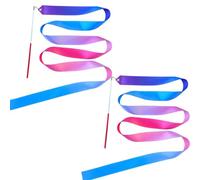 Ruban de Gymnastique Enfant, 2 Bandes Rubans de Danse colorées avec bâton, Bande Arc-en-Ciel pour Enfants pour Le Jeu à la Maison, idéal pour Les Filles Lors de la fête d'anniversaire ruban
