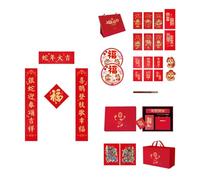 Ruban de jacuda élégant avec sceau d'or en soie calendrier calendrier chinois nouvel an 2025 autocollants muraux décoration de la prospérité et du bonheur