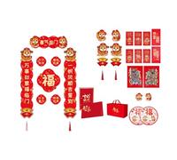 Ruban de jacuda élégant avec sceau d'or en soie calendrier calendrier chinois nouvel an 2025 autocollants muraux décoration de la prospérité et du bonheur