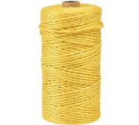 Ruban de Jute Jaune Ø3mm 200m - Ruban Décoratif Cordon de Jute Fibre Naturelle pour Bricolage, Emballage & Décoration