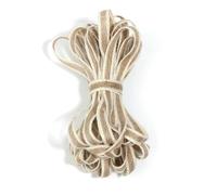Ruban de jute naturel à bord blanc, 1-10 m/rouleau, ficelle de lin, corde pour emballage, loisirs créatifs, décoration de mariage et de fête - Largeur 1 cm x 2 m