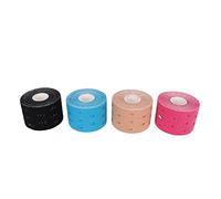 Ruban de kinésiologie, ruban corporel sportif confortable élastique confortable pour le fitness sportif 4pcs ensemble rose bleu noir chaircolor coton muscle
