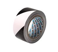 Ruban de marquage au sol en PVC | Ruban de marquage de sécurité en vinyle de qualité supérieure | Pour entrepôts, industries, magasins | Rouleau simple de 50 mm x 33 m (noir/blanc)