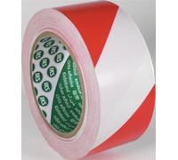 Ruban de marquage au sol F33 PVC rouge/blanc L.33m L.50mm Rl.IKS