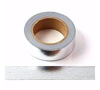 Ruban de masquage adhésif décoratif en feuille de papier washi - 15 mm x 10 m - Argenté