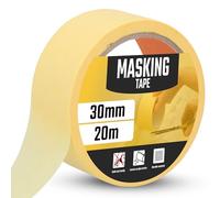 Ruban De Masquage Crêpe 30 mm x 20 m Adhésif Pour Peinture Décoration Intérieure Travaux De Rénovation Pose Facile Retrait Propre Sans Résidus Pour Mur Et Plafond