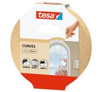 tesa Ruban de Masquage Spécial COURBES - Crêpage extra fort pour courbes - 25 m x 25 mm