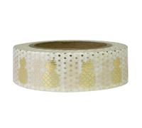 Ruban de masquage d coratif Washi allydrew, motif ananas tropical en feuille d'or