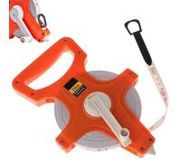 Ruban de mesure long - 30 m de bobine en fibre de verre, règle métrique impériale | Ligne de distance de service lourd, outil de suivi de précision pour événements sur le terrain d'athlétisme