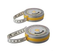 Ruban de mesure rétractable IMC 150 cm avec calculatrice pour le suivi de la santé, outil de mesure précis pour la taille, les hanches, les cuisses, la poitrine - Blanc/jaune (jaune)