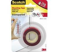 3M Scotch-Fix Ruban de montage transparent 4910C-1915-P, 19 mm x 1,5 m, Tient jusqu'à 7 kg, 1 kg/20 cm x1 morceau
