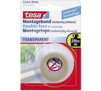 Ruban de montage tesa® Powerbond tesa 55743-00001-02 transparent (L x l) 1.5 m x 19 mm caoutchouc 1 pc(s)