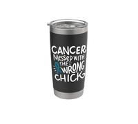 Ruban de motivation contre le cancer de l'Ovarian - Bleu sarcelle Gobelet isotherme en acier inoxydable double paroi