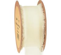 Ruban de mousseline de soie crème ruban de tissu franges 40mm 15m décoration de mariage