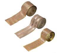 Ruban de Noël avec fil flexible pour décoration de couronne et d'arbre, pour créer des nœuds et mettre en valeur des guirlandes florales de vacances (style mixte)