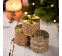 Ruban de Noël avec fil flexible pour la décoration de couronnes et de sapins, pour créer des nœuds et mettre en valeur des guirlandes florales de vacances (B)